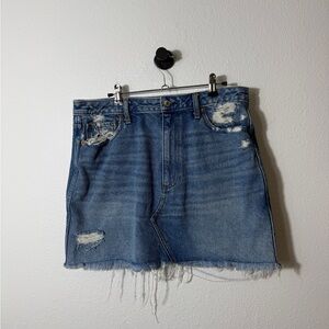 Abercrombie & Fitch Ripped Blue Mini Skirt